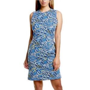 J. McLaughlin Dress Devon Sheath Art To Wear Nautical Artsy Spring Sz S Stretch